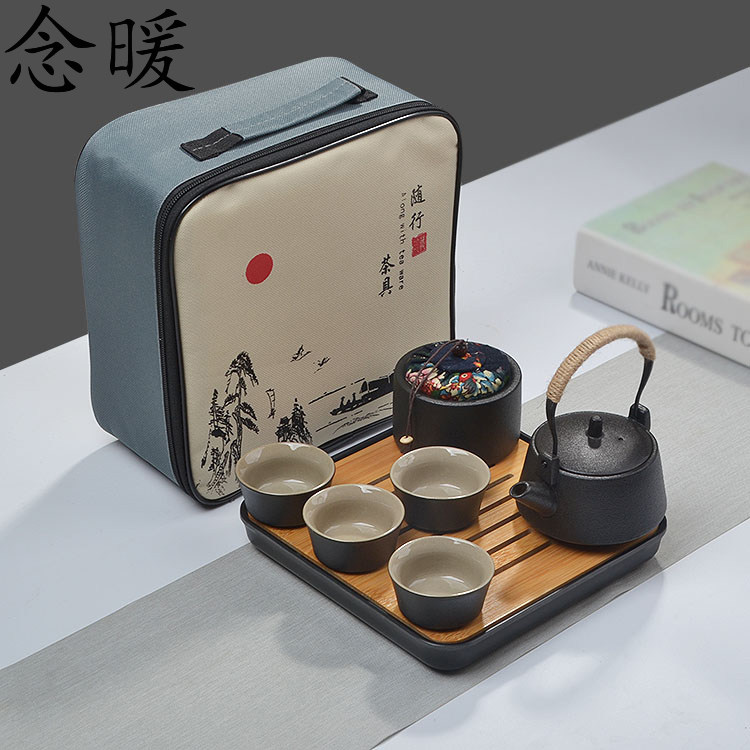 快客杯一壶二杯四杯简易黑陶功夫整套茶具