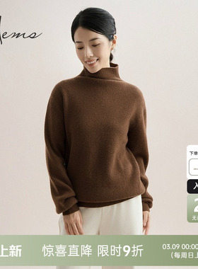 海尔曼斯48/2支精纺山羊绒高领厚款毛针织衫保暖新款宽松D0931B73