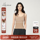 海尔曼斯春夏新品 基础百搭个性 条纹吊带U领羊毛背心女24005A97