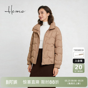 海尔曼斯25冬季 小立领新年泡芙蓬松轻量踏雪羽绒服女256A5B82 新品