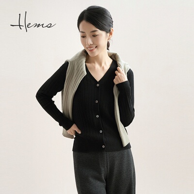 海尔曼斯V领山羊绒羊绒衫