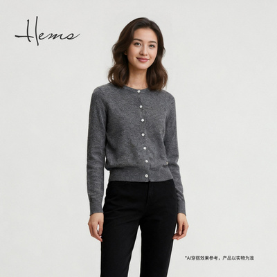 海尔曼斯长袖休闲羊绒衫