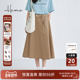 设计感通勤百搭A字版 海尔曼斯春夏法式 卡其工装 半身长裙D1602C84