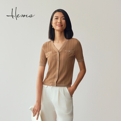 海尔曼斯绵羊毛V领羊毛衫