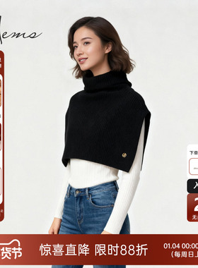 海尔曼斯25冬季新品造型神器灵感搭配套头披肩松弛大围脖24N03D4H