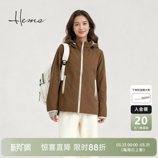 海尔曼斯25秋冬新品 冲锋衣羽绒服24857B92 白鹅绒三防面料软壳修身