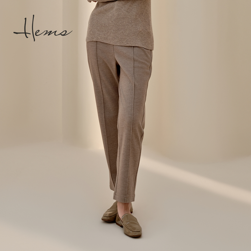 自然腰海尔曼斯长裤针织呢裤