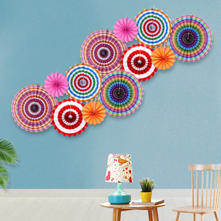 纸扇花贴纸房间装饰品ins女生卧室墙上布置扇形3D立体墙壁装饰画