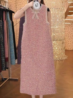 高档轻奢贵夫人加厚背心裙女2025秋季新款小众设计显瘦百搭A字裙