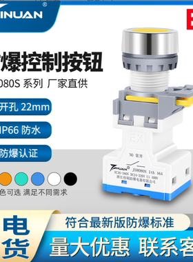 JS8080S防爆防腐防尘控制按钮22mm开孔塑料开关无灯一开一闭
