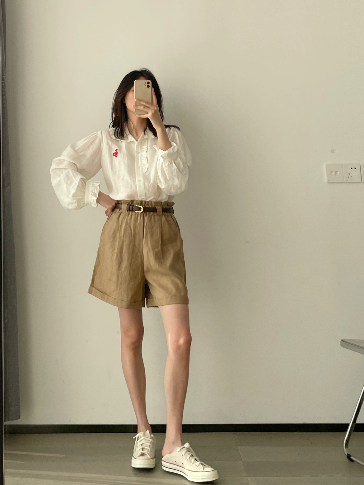 ponkey 夏天伴侣～日系大长腿，高腰松紧亚麻休闲短裤亲肤舒适