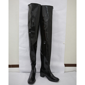 可折叠软高时装 女款 超高筒高跟过膝雨鞋 雨靴