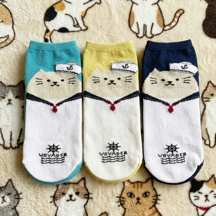 日D猫咪船长袜子