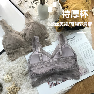 小胸美背文胸蕾丝吊带网红爆款性感聚拢加厚胸罩内衣女无钢圈裹胸