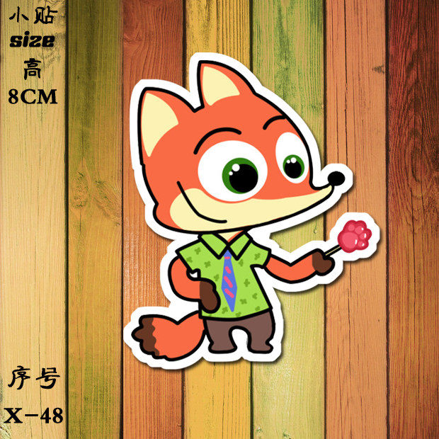 笔记本贴纸充电宝旅行拉杆行李箱包贴画防水帖子 疯狂动物城 狐狸