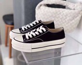 艾模儿98 10中跟4厘米厚底舒适百搭韩学院风帆布内里真皮休闲鞋 女