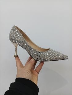 单鞋 女鞋 婚鞋 丹安琪038 有34码 韩版 伴娘鞋 11细高跟尖头水钻时尚