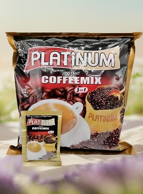 进口咖啡缅甸铂金咖啡袋装黑色三合一速溶3in1platinum30杯冲饮