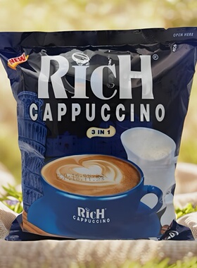 RICH咖啡卡布奇诺缅甸进口咖啡速溶3in1咖啡袋装20杯醇香倍浓