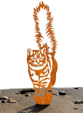 蓬松尾巴的波斯猫剪影宠