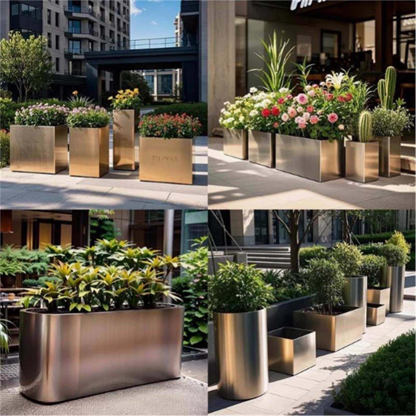 户外不锈钢大花槽种植箱组合商业定制庭院室内花盆移动外摆,商业/办公家具,花坛/花箱,淘宝优惠券,粉丝福利购,淘宝优惠卷