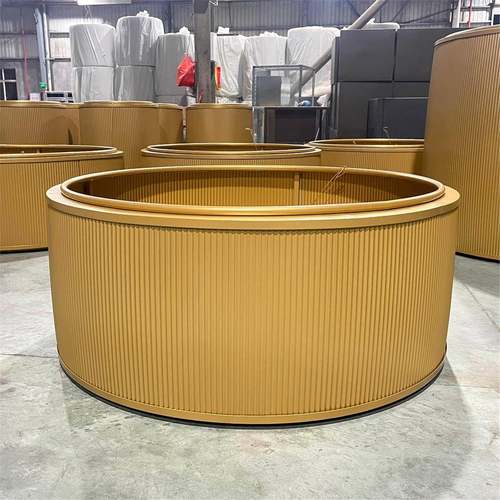 定制室内304不锈钢圆柱形花盆花槽户外道路市政大型花箱广场树池