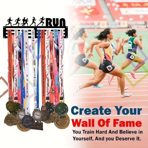 RUN RUNNER RUNING奖牌挂架荣誉墙展示架免打孔跑步运动纪念挂钩