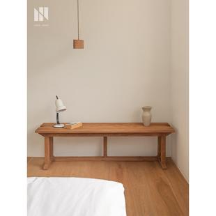 弄物集长条凳户外实木板凳家用覆古矮凳长凳床尾凳换鞋凳餐桌长椅