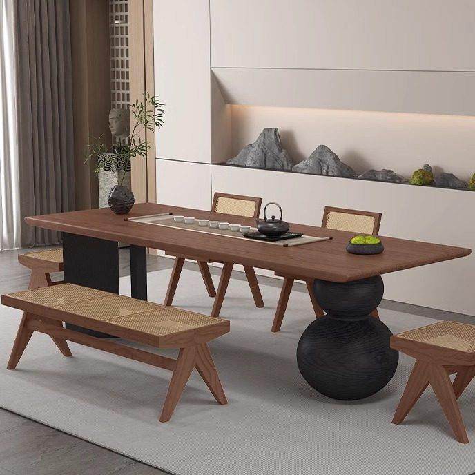 新中式实木茶桌茶台设计师胡桃木白蜡木现代简约覆古办公桌椅组合,住宅家具,家用茶台/茶桌,淘宝优惠券,粉丝福利购,淘宝优惠卷