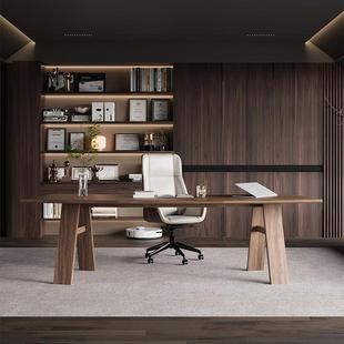北美黑胡桃木1米6办公桌设计师年轻老板桌轻奢高级感简约现代书桌