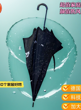 外贸清新全自动长柄小黑伞超轻防风长雨伞强防水晴雨两用家庭大伞
