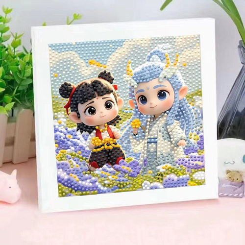 17*17儿童钻石画满钻带框摆台