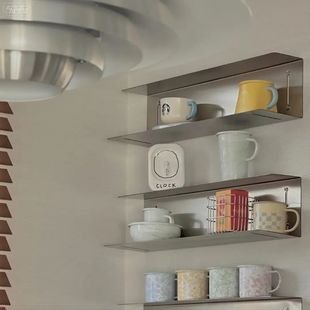 客厅不锈钢置物架工字槽收纳北欧客厅壁挂置物架装饰墙面置物架