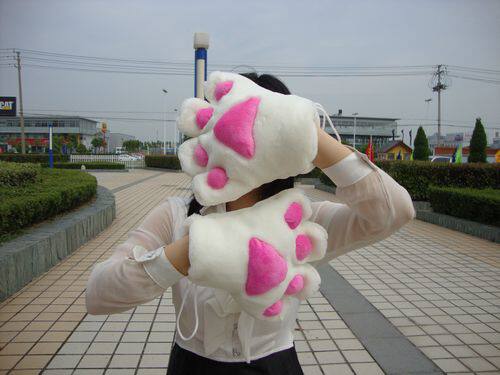 熊掌手套毛绒玩具肉爪爪表演演出道具猫爪熊爪手套婚庆六一礼物