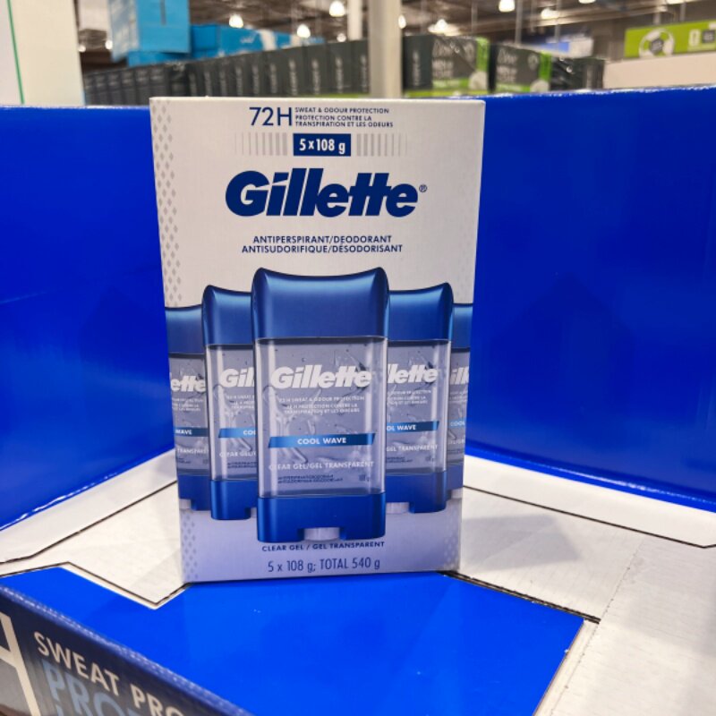 加拿大原装直邮Gillette吉列男士止汗香体膏止汗露快干啫哩5X108g