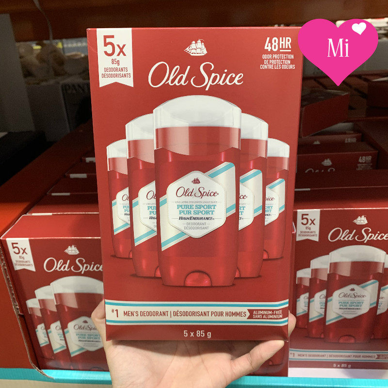 加拿大代购old spice老帆船运动型男士清爽止汗香体膏24小时85g*5