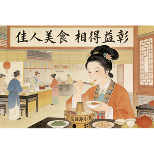 饭店烧烤火锅店装饰画 创意装饰画 搞笑装饰画 佳人美食 相得益彰