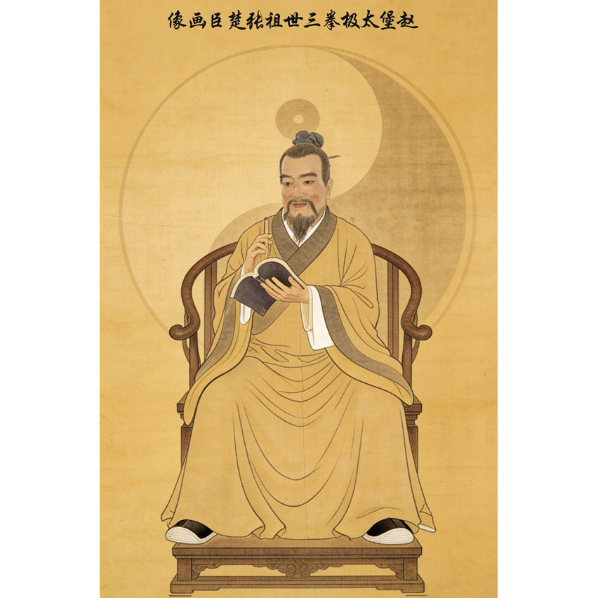 太极拳装饰画 赵堡太极拳三世祖张楚臣彩色画像 太极拳馆装饰画