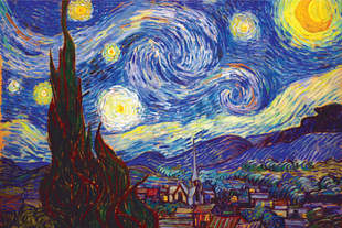 世界著名油画 梵高 星空  经典油画饭店居家装饰画