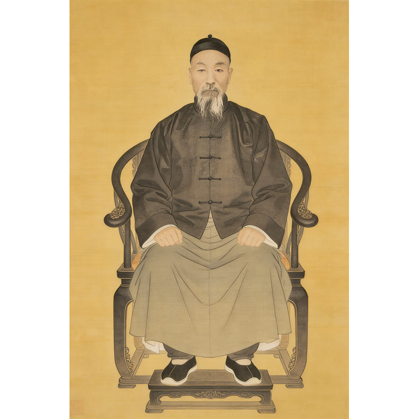 太极拳装饰画 吴氏太极拳宗师王茂斋彩色画像 太极拳馆装饰画