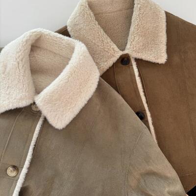 羊羔毛皮毛一体小外套  羊剪绒外套