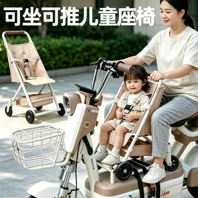 电动车儿童座椅前置可遛娃推行电瓶车宝宝婴儿安全坐椅小月龄通用