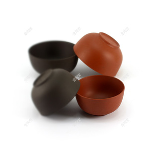 25ml 50cc直口功夫茶杯无釉 红黑大小可选品茶紫砂红泥小茶杯工夫