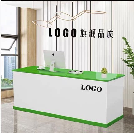 吧台服装店收银台简约现代小型前台桌储物柜台便利店奶茶店接待台