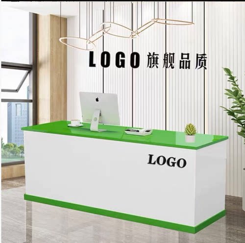吧台服装店收银台简约现代小型前台桌储物柜台便利店奶茶店接待台