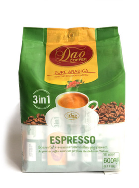 特惠进口老挝DAO稻绿色包装 特浓型三合一速溶即溶咖啡600克30条