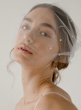 复古短发新娘头花珍珠夜上海旗袍面纱头饰网纱礼帽晚宴礼服短发饰