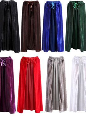 二次元丝绒舞台装cosplay薄短款万圣节披风男女通用连帽斗篷披肩*