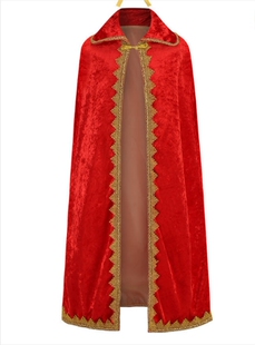 新款白马王子服装国王表演红色金边斗篷cosplay披风万圣节舞台装*