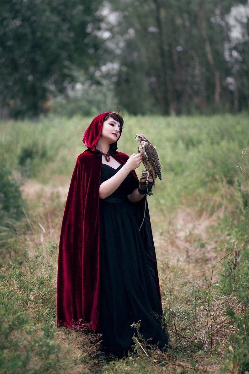 32色男女通用复古丝绒外搭披风节目演出舞台走秀披肩连帽长款斗篷